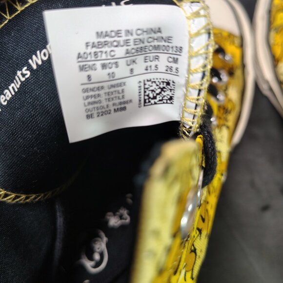 Converse Chuck 70 Hi Peanuts Woodstock Yellow Mens 8 Womens 10 A01871C With Box - Picture 6 of 13